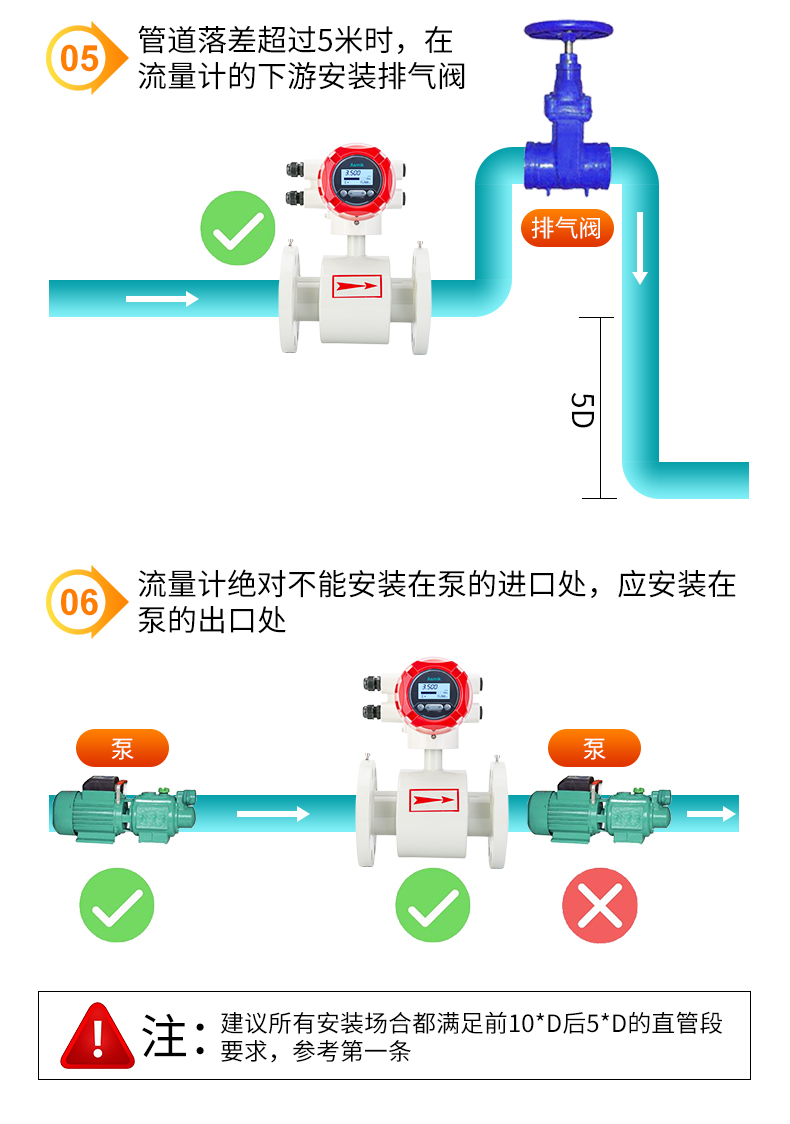 電磁流量計安裝注意事項